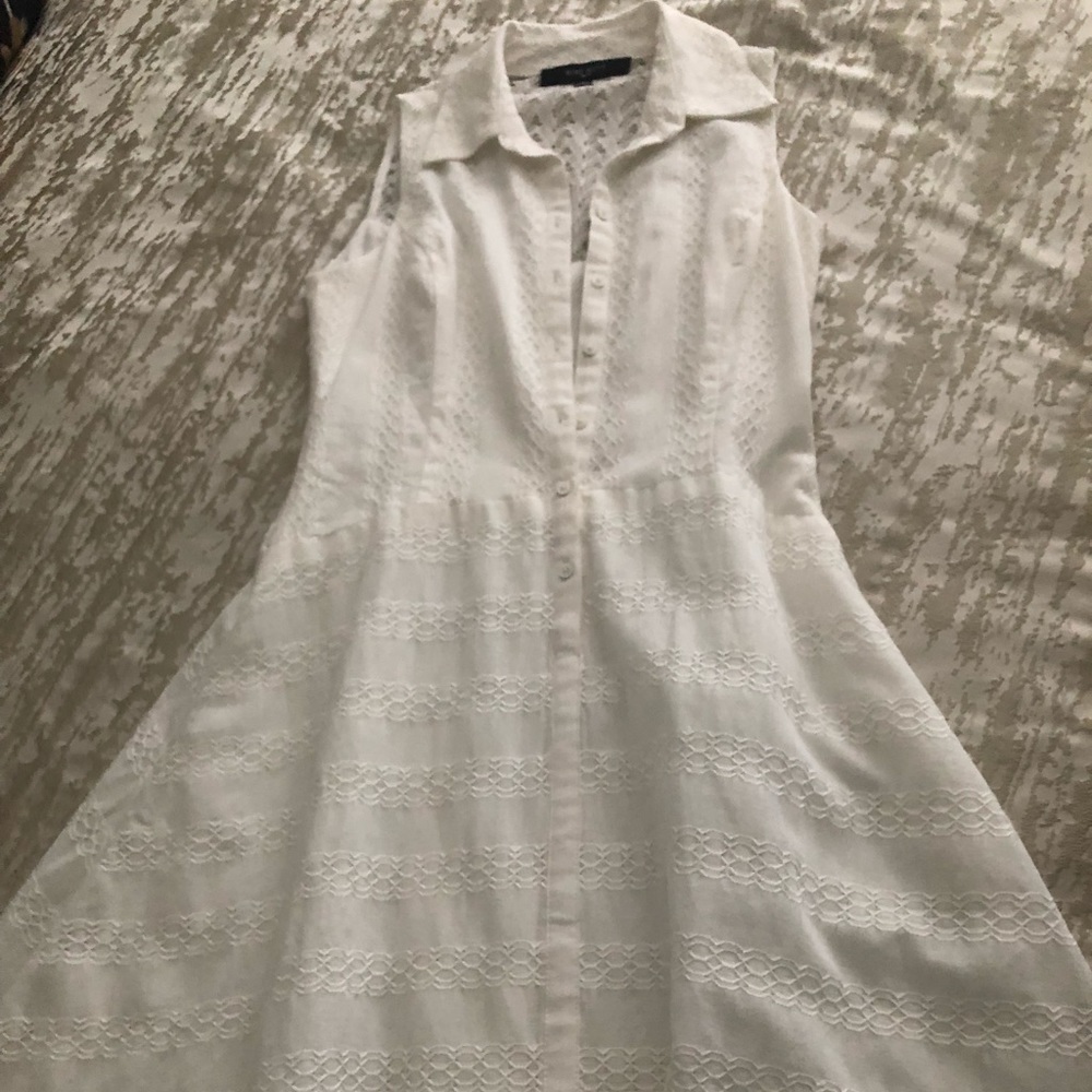 Casual crochet White Sleeveless Dress by Nine West